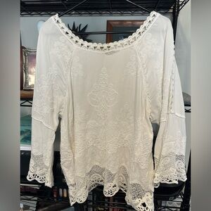 DEMOCRACY White Lace Women's Top
